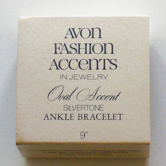 Vintage AVON Anklet Silver Tone 9" Retro 1978 Oval Ankle Bracelet - Picture 7 of 8